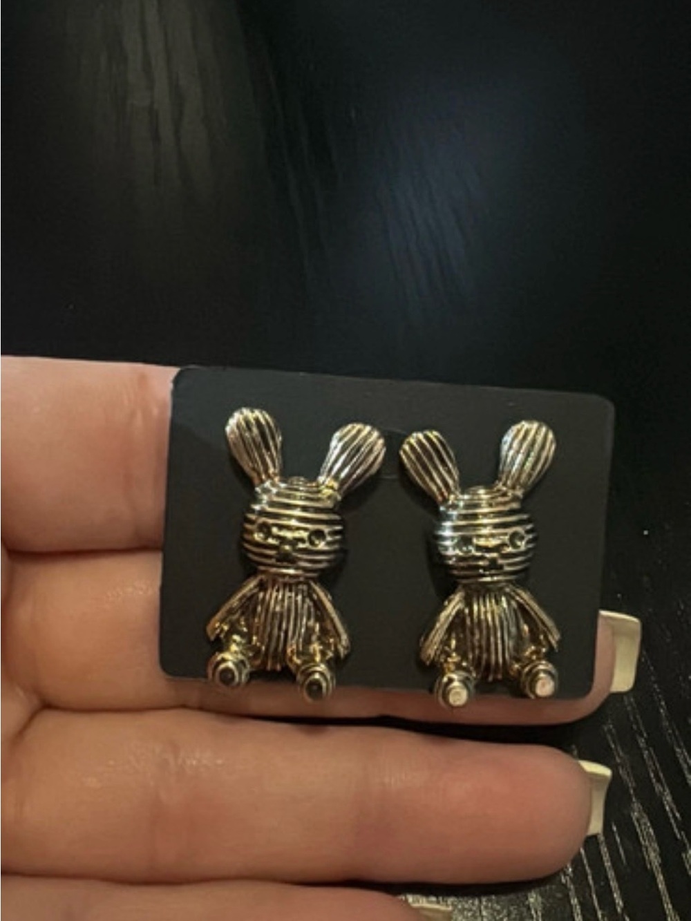 Gold-Tone Bunny Stud Earrings - Cute Women’s Jewelry